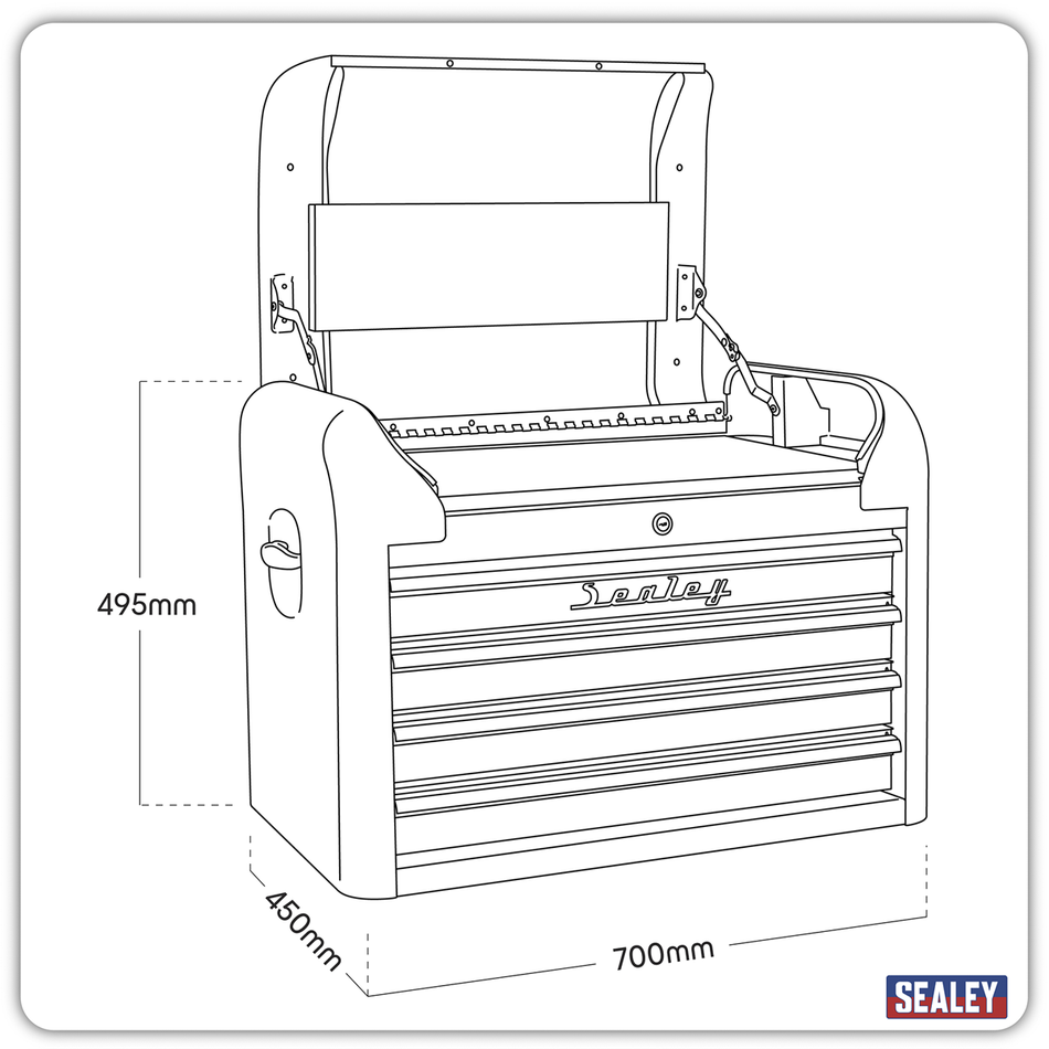 AP28104 Premier Retro Style Topchest 4 Drawer