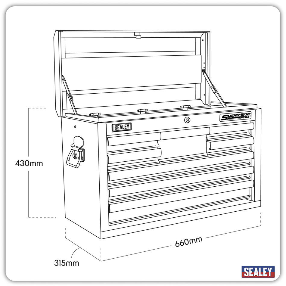 AP33089 Superline PRO Topchest 8 Drawer - Red