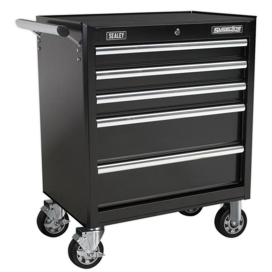 AP33459B Superline PRO Rollcab 5 Drawer - Black