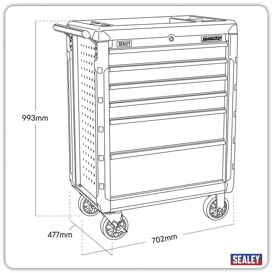 AP3406 Superline PRO Rollcab 6 Drawer