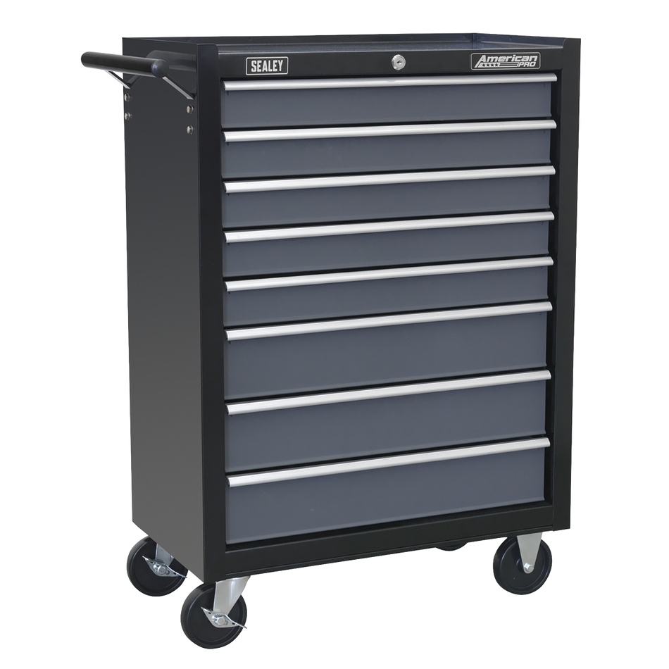 AP3508TB American PRO Rollcab 8 Drawer - Black/Grey
