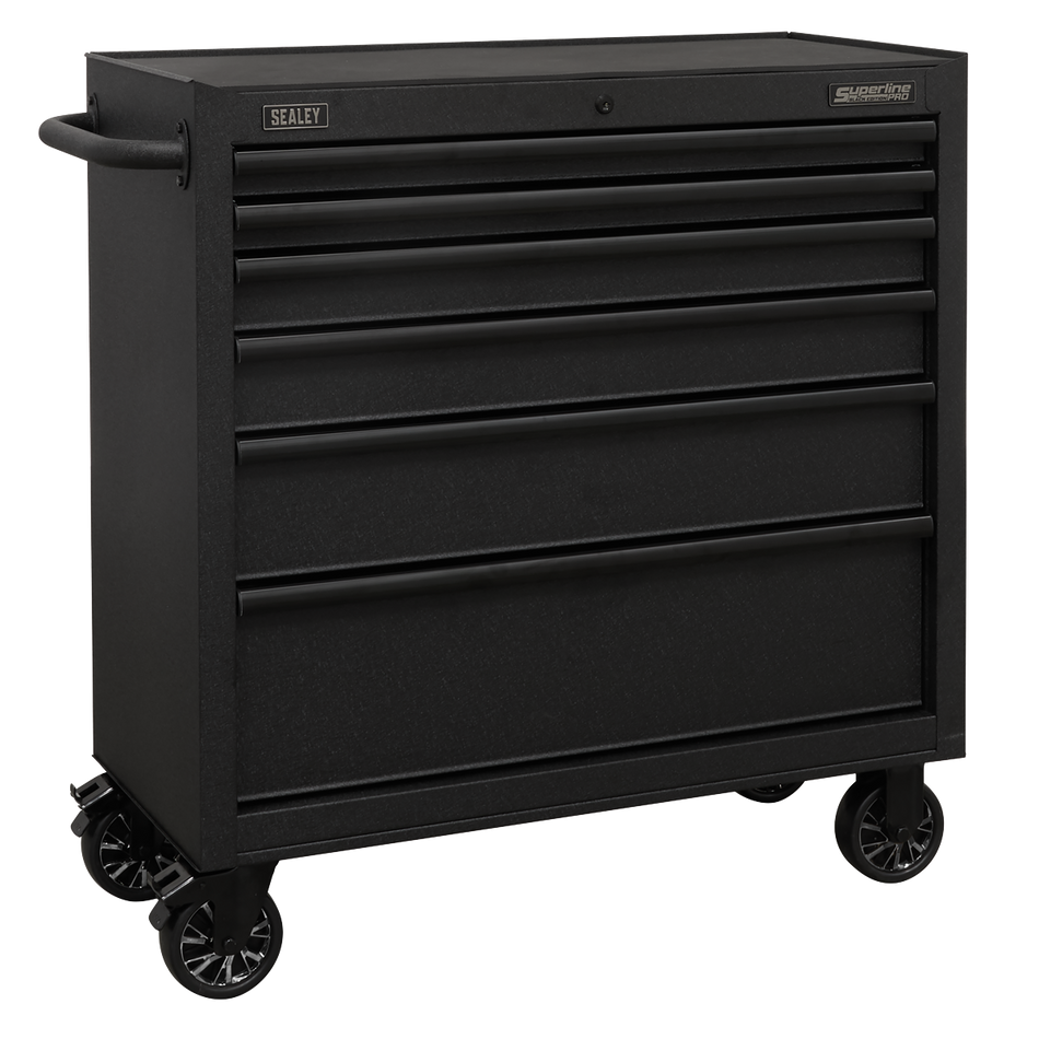 AP3606BE Superline PRO Black Edition Rollcab with 6 Soft Close Drawers 915mm