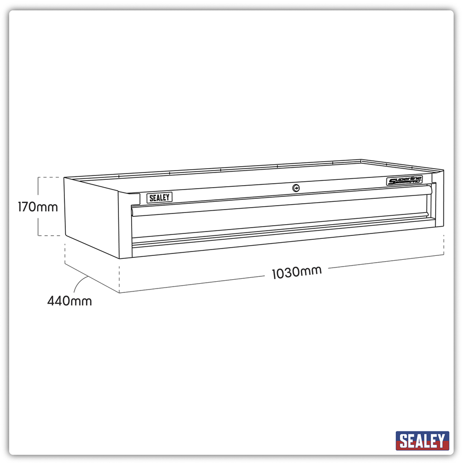 AP41119B Superline PRO Heavy-Duty Mid-Box Tool Chest with Drawer - Black