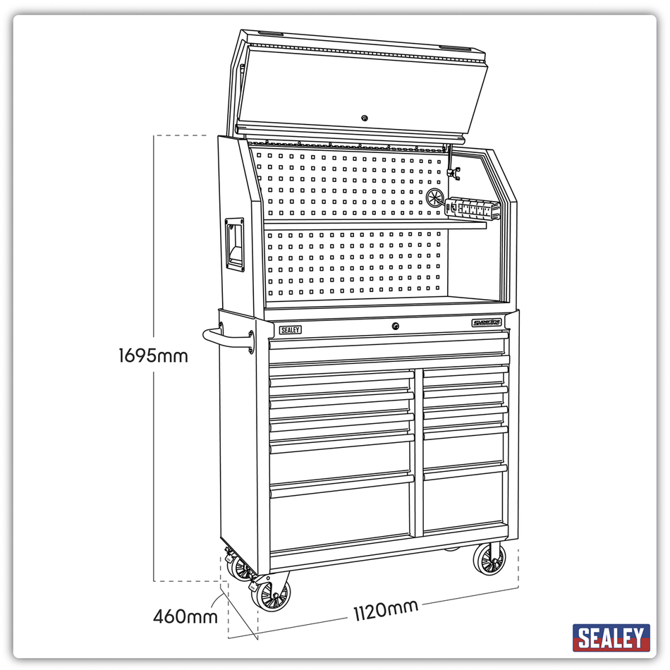 AP41HBESTACK Superline PRO Hutch Toolbox & Rollcab Combo 1030mm 11 Drawer