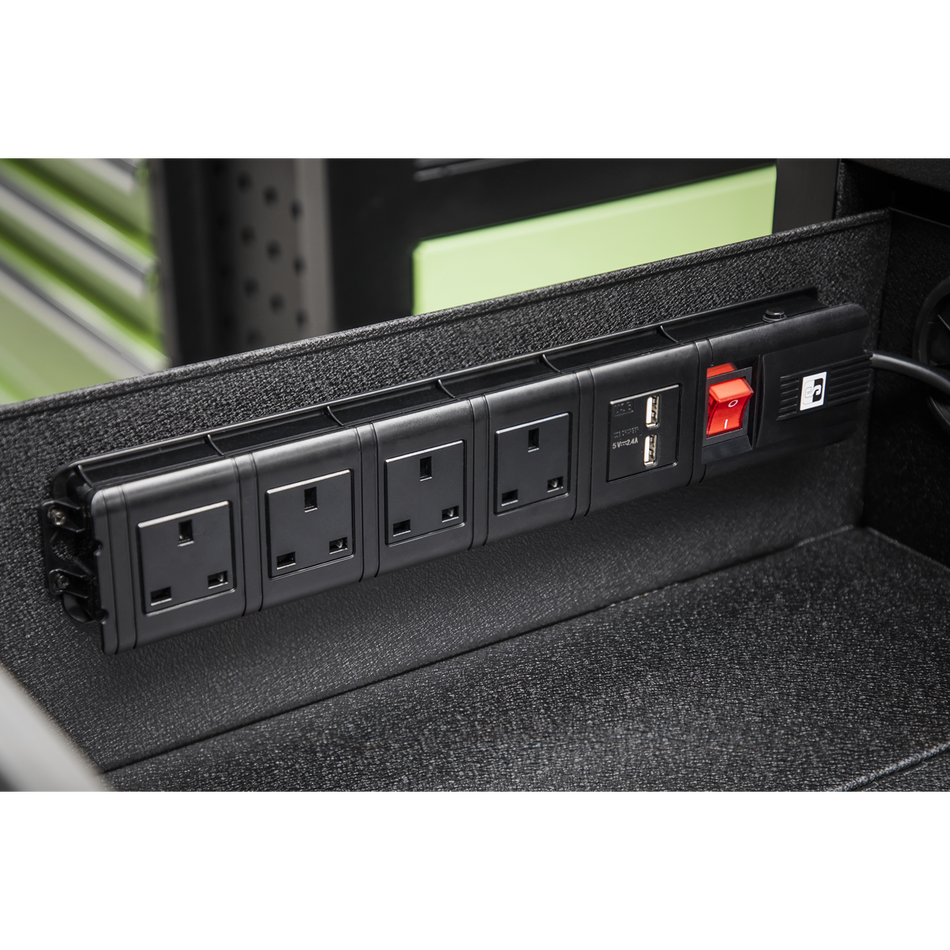 AP4206BE Superline PRO Mobile Tool Cabinet with Power Tool Charging Drawer 1120mm