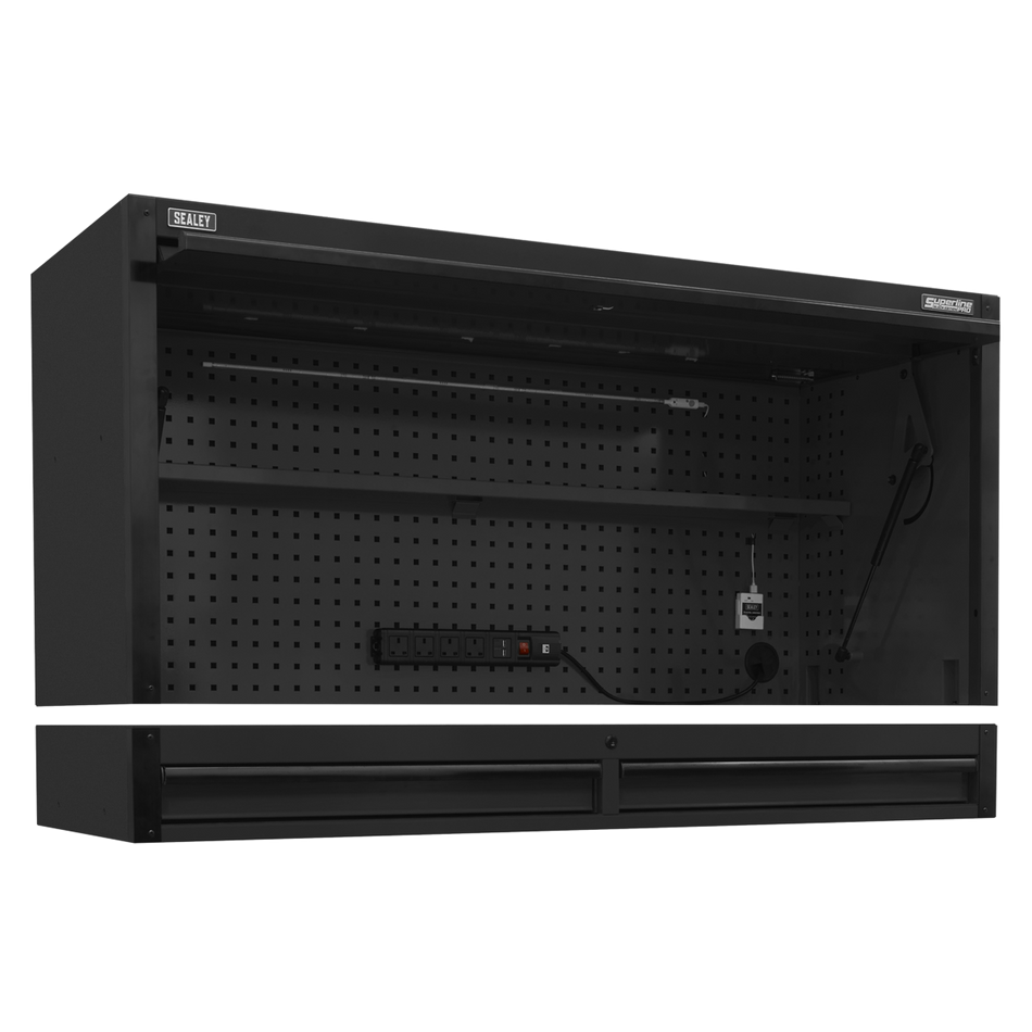 AP6203BE Superline PRO Black Edition Top Hutch & 2 Drawer Riser 1549mm