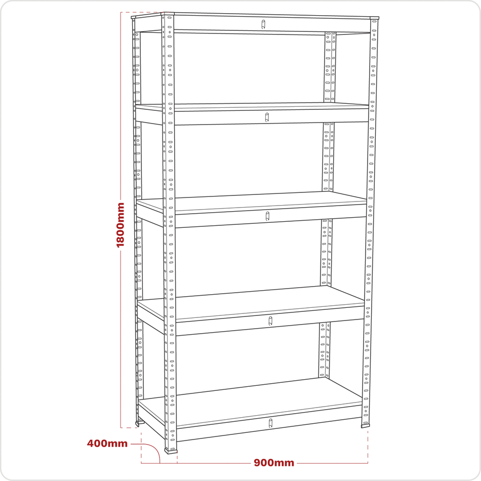 AP6350GS Racking Unit with 5 Shelves 350kg Capacity Per Level