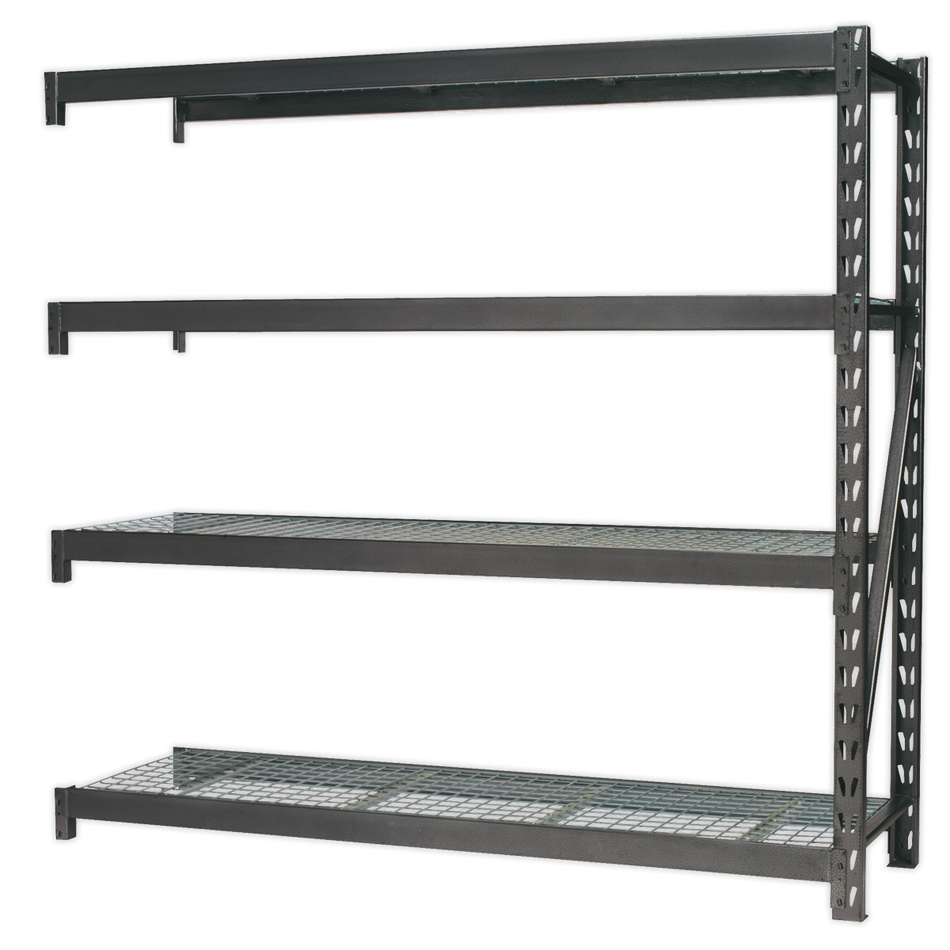 AP6572E Heavy-Duty Racking Extension Pack with 4 Mesh Shelves 640kg Capacity Per Level