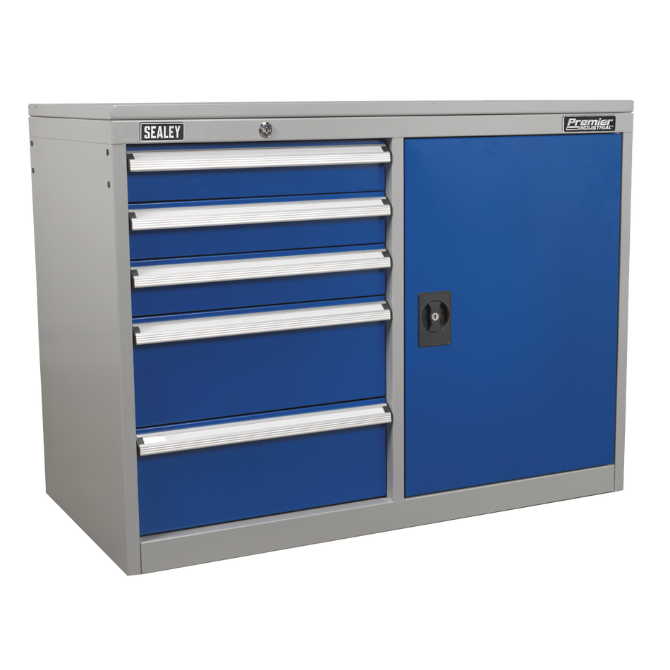 API1103B Premier Industrial Cabinet/Workstation with 5 Drawers & 1 Shelf