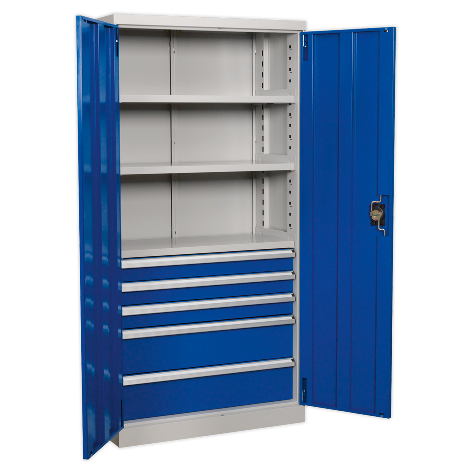 APICCOMBO5 Premier Industrial Cabinet with 5 Drawers & 3 Shelves 1800mm