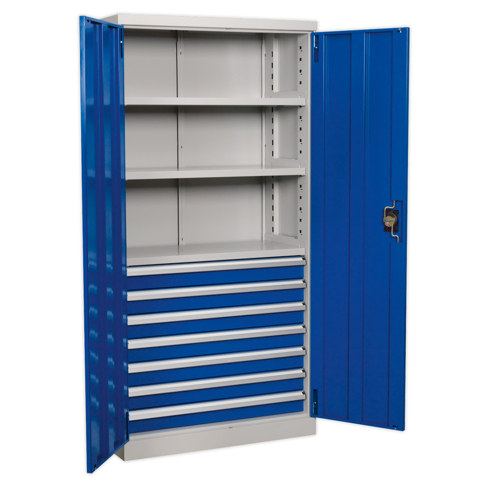APICCOMBO7 Premier Industrial Cabinet with 7 Drawers & 3 Shelves 1800mm