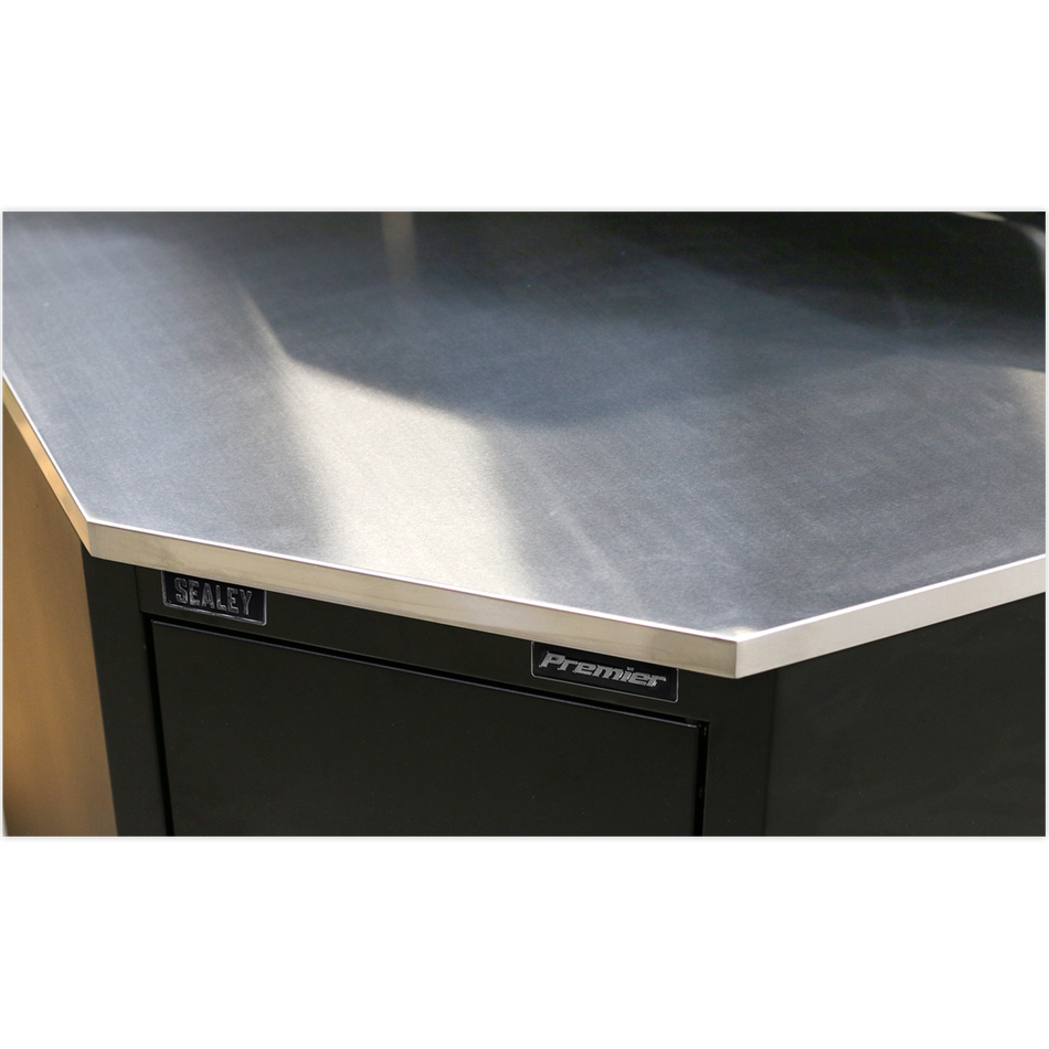 APMS19 Premier Stainless Steel Corner Worktop 930mm