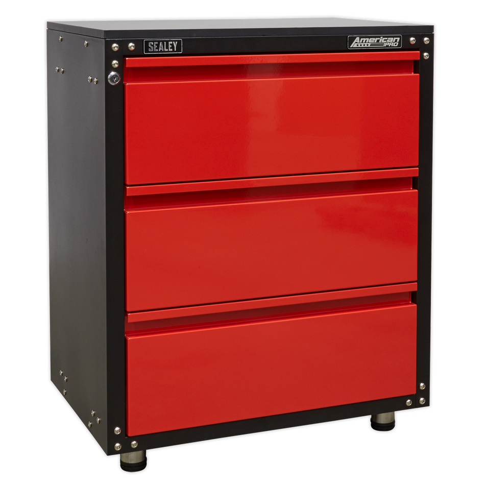 APMS82 American PRO Modular Cabinet with Worktop 3 Drawer 665mm