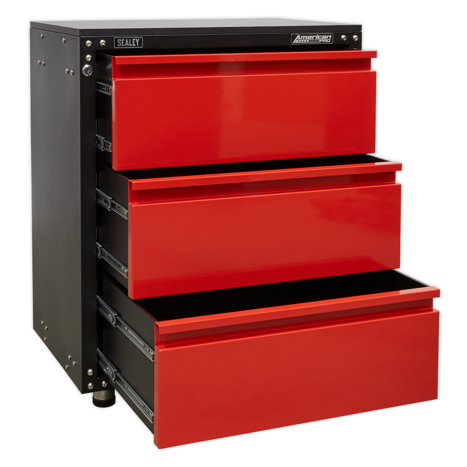 APMS82 American PRO Modular Cabinet with Worktop 3 Drawer 665mm