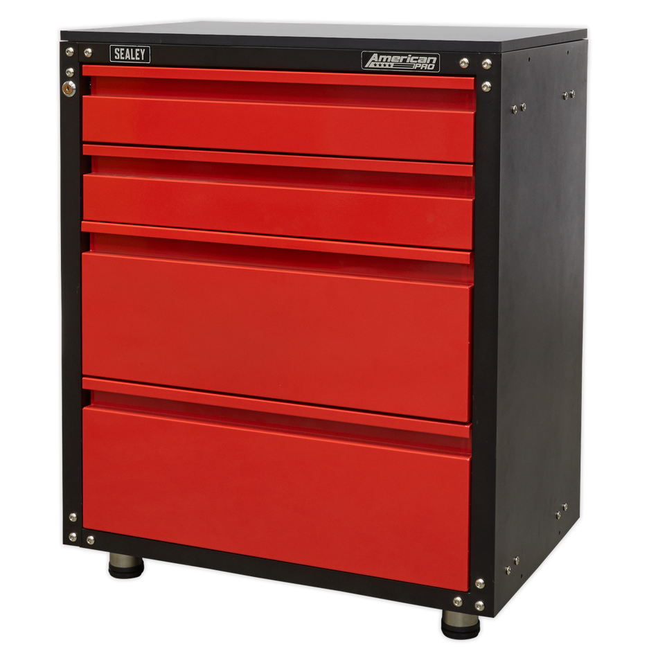 APMS84 American PRO Modular Cabinet with Worktop 4 Drawer 665mm
