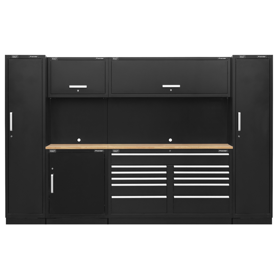 APMSCOMBO7W Premier Storage System with Hardwood Worktop 3.55m