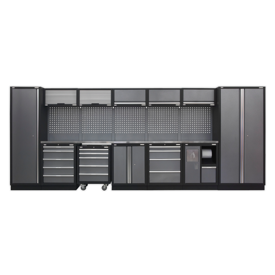 APMSSTACK01SS Superline PRO Storage System with Stainless Worktop 4.92m