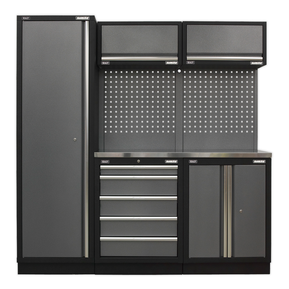 APMSSTACK02SS Superline PRO Storage System with Stainless Worktop 1.96m