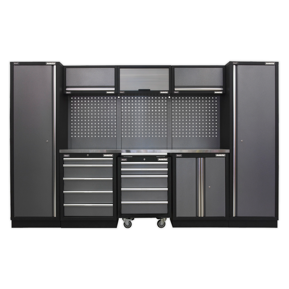 APMSSTACK03SS Superline PRO Storage System with Stainless Worktop 3.24m