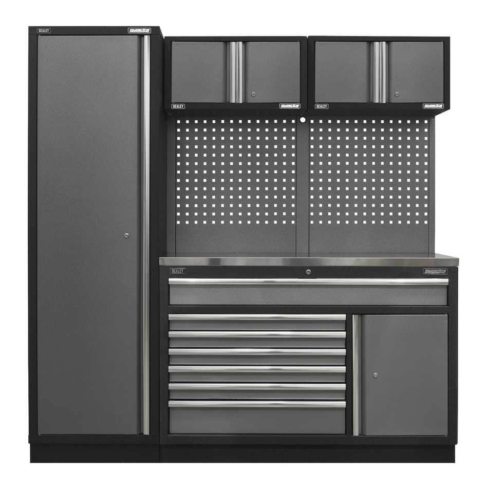 APMSSTACK10SS Superline PRO Storage System with Stainless Steel Worktop 1.96m