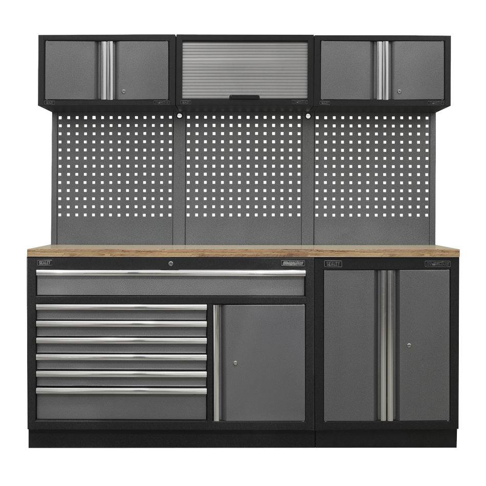APMSSTACK11W Superline PRO Storage System with Pressed Wood Worktop 2.04m