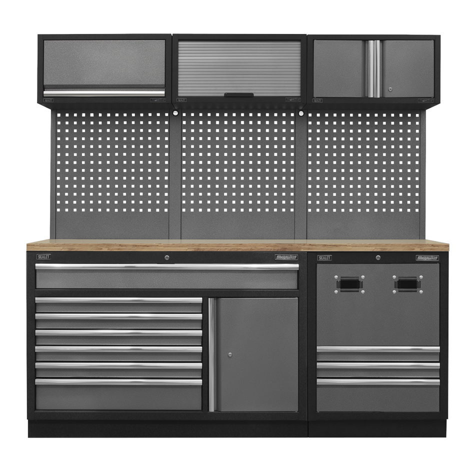 APMSSTACK14W Superline PRO Modular Storage System Combo with Pressed Wood Worktop