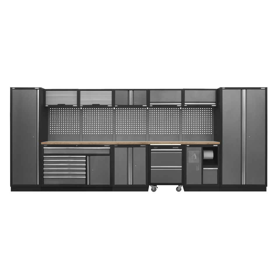 APMSSTACK15W Superline PRO Storage System with Pressed Wood Worktop 4.92m