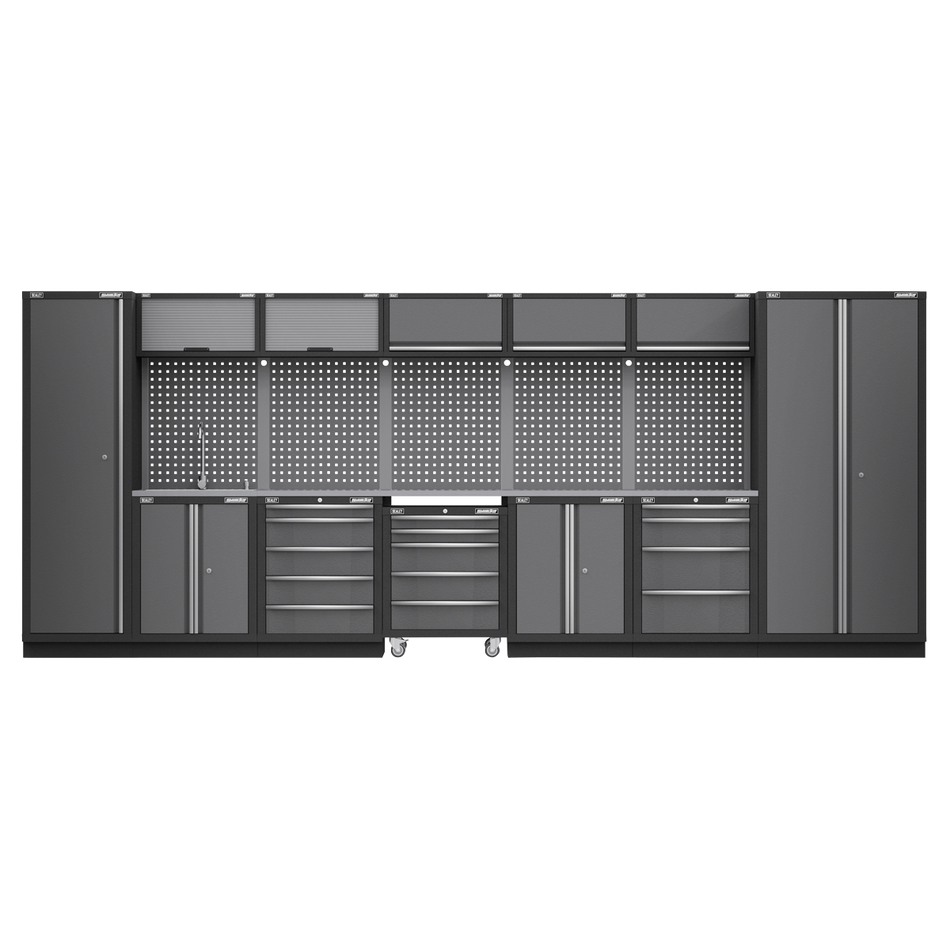 APMSSTACK17SS Superline PRO Storage System with Stainless Worktop 4.92m