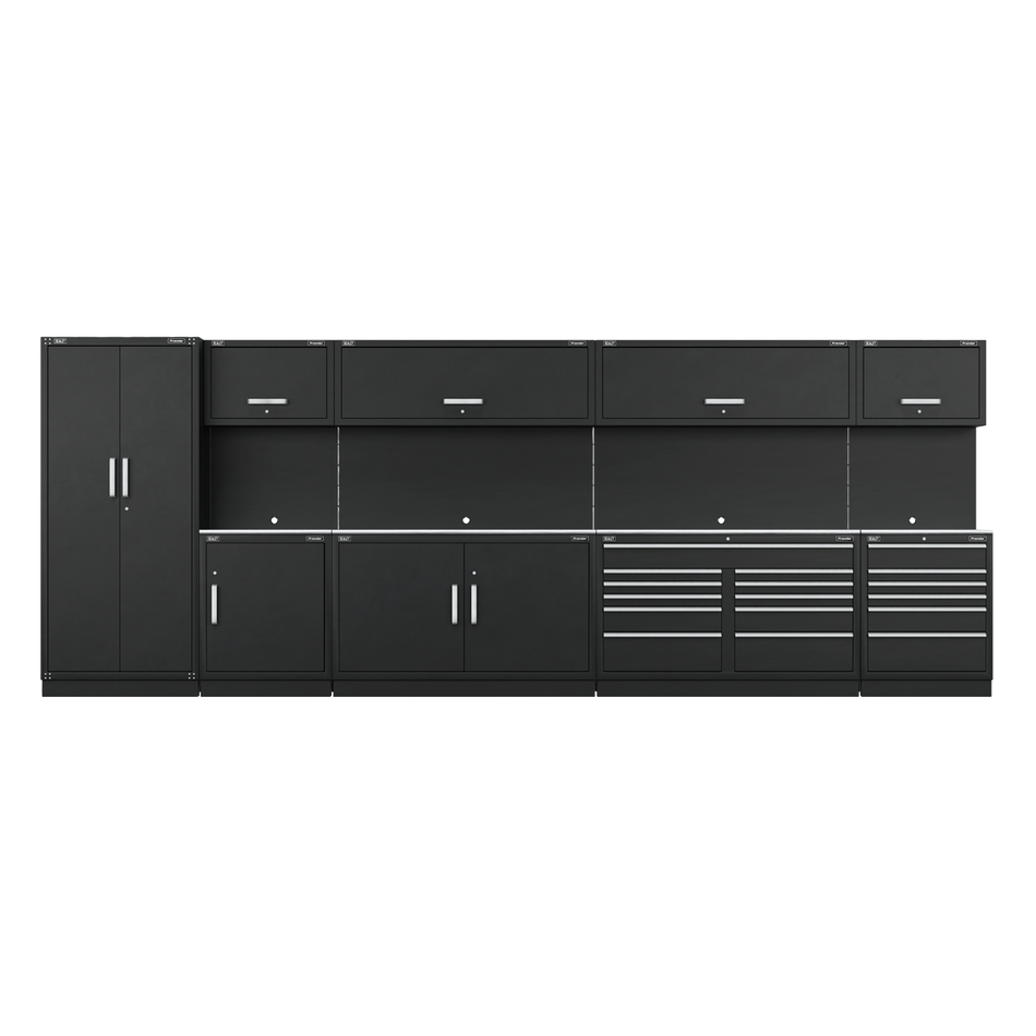 APMSSTEEL Premier Storage System with Stainless Worktop 5.58m