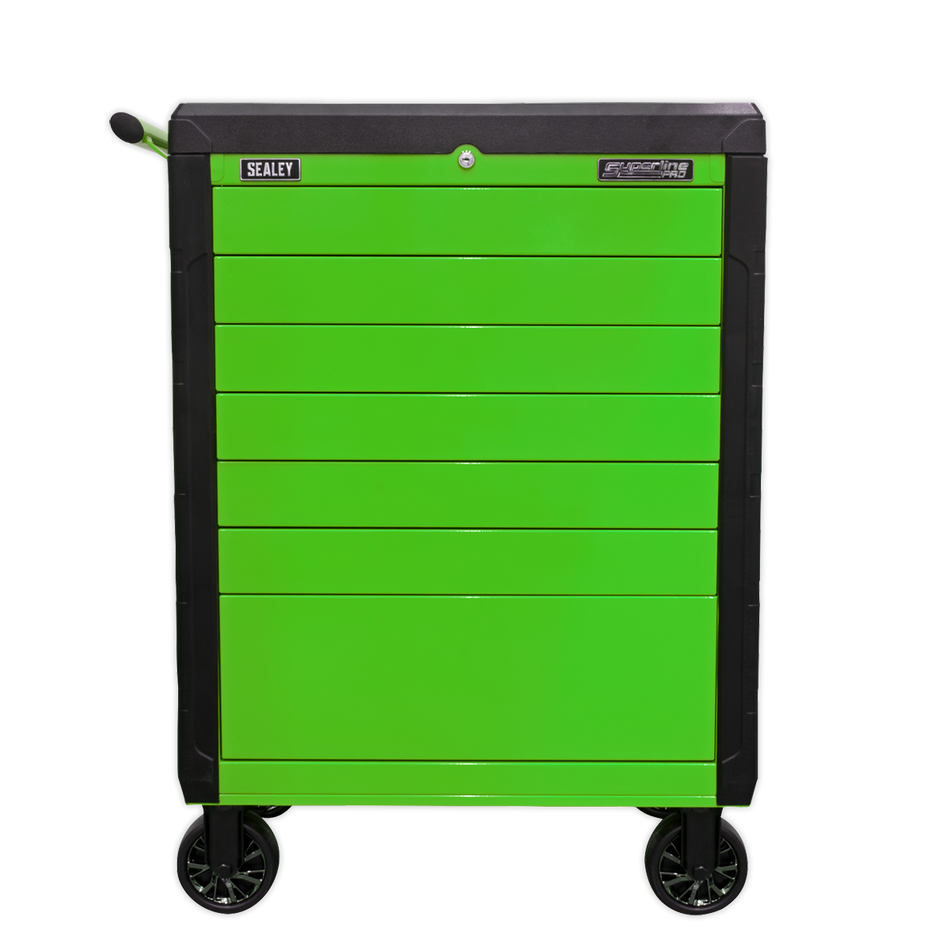 APPD7G Superline PRO Push-To-Open Rollcab 7 Drawer - Green