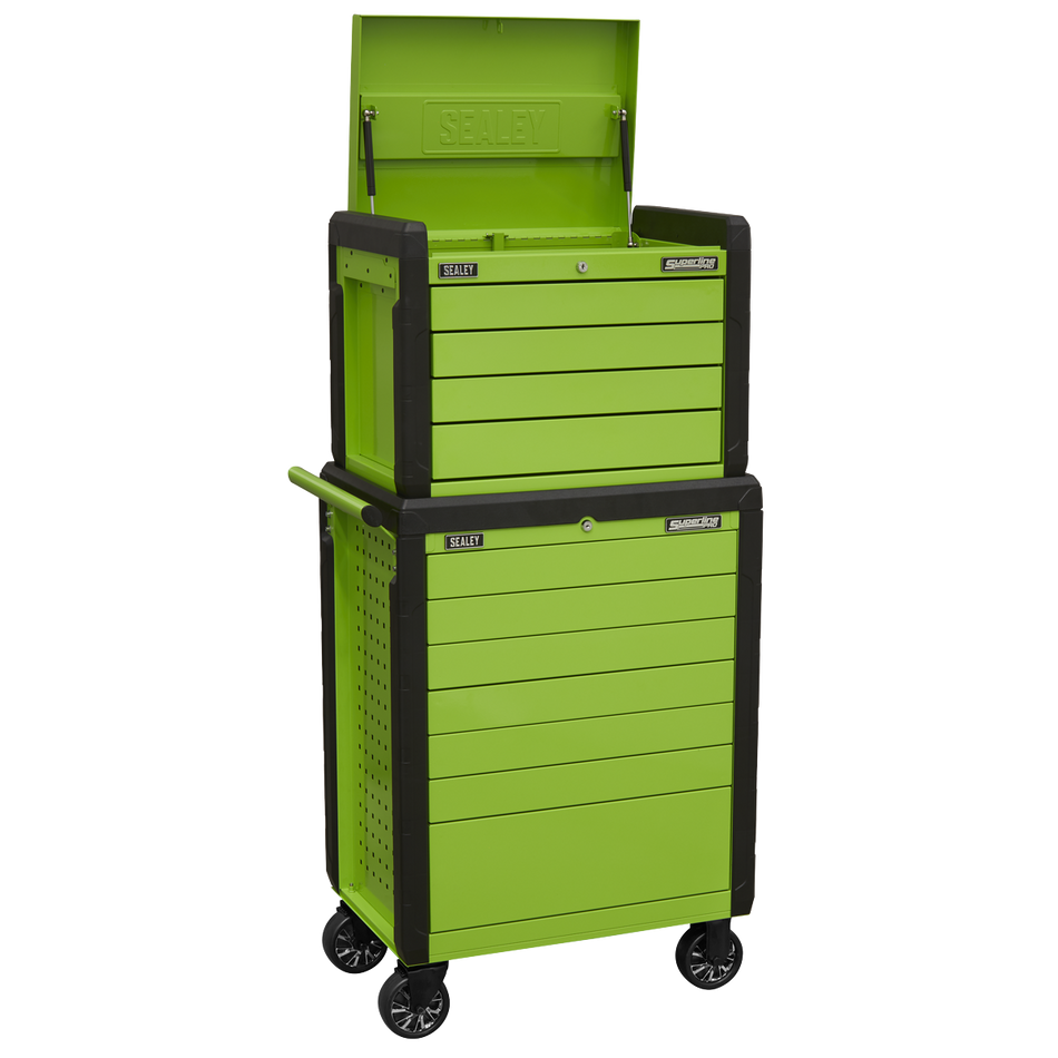 APPDSTACKG Superline PRO Push-To-Open Topchest & Rollcab Combination 11 Drawer - Green