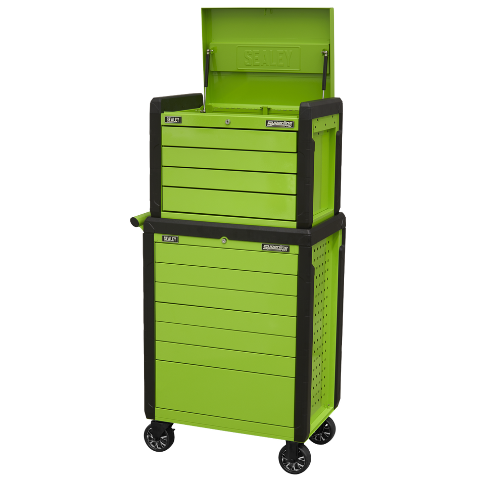 APPDSTACKG Superline PRO Push-To-Open Topchest & Rollcab Combination 11 Drawer - Green
