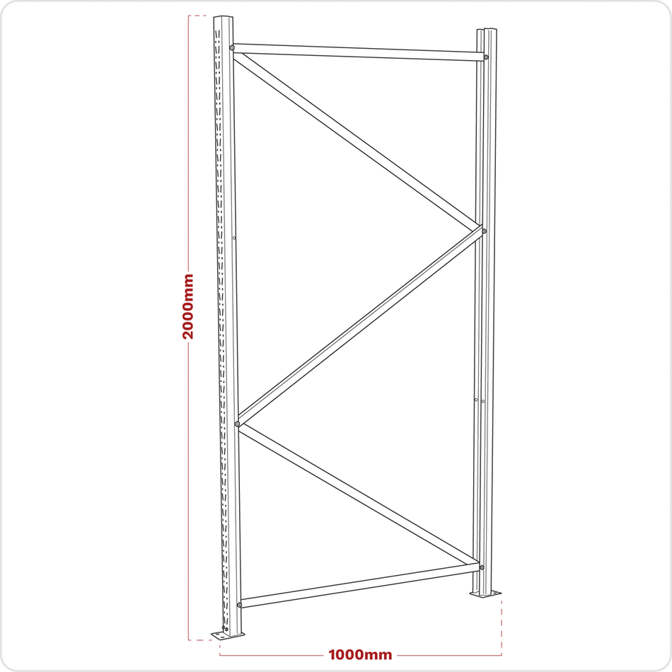 APR1002 Frame One End 2000 x 1000mm