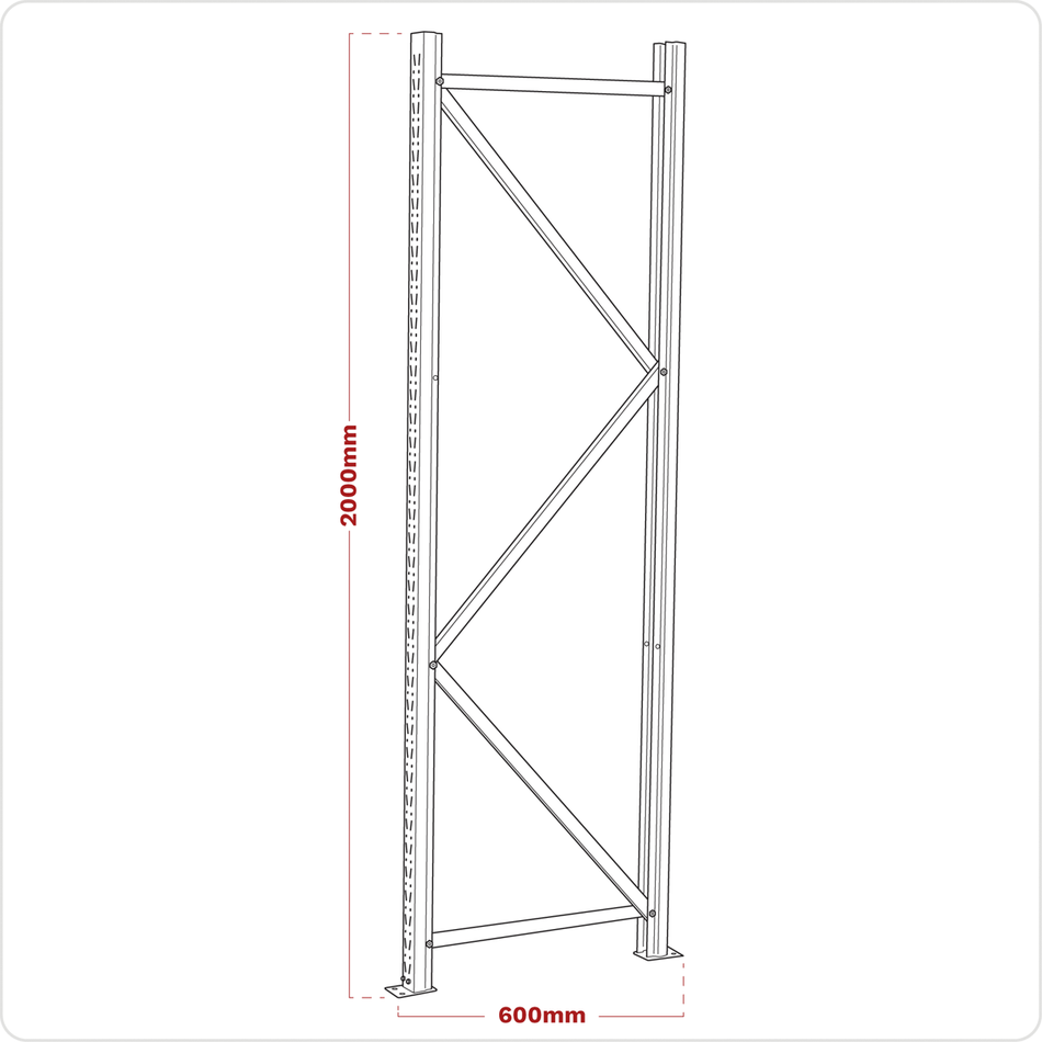 APR602 Frame One End 2000 x 600mm