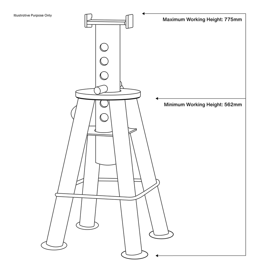 AS10 Premier Axle Stands (Pair) 10 Tonne Capacity per Stand