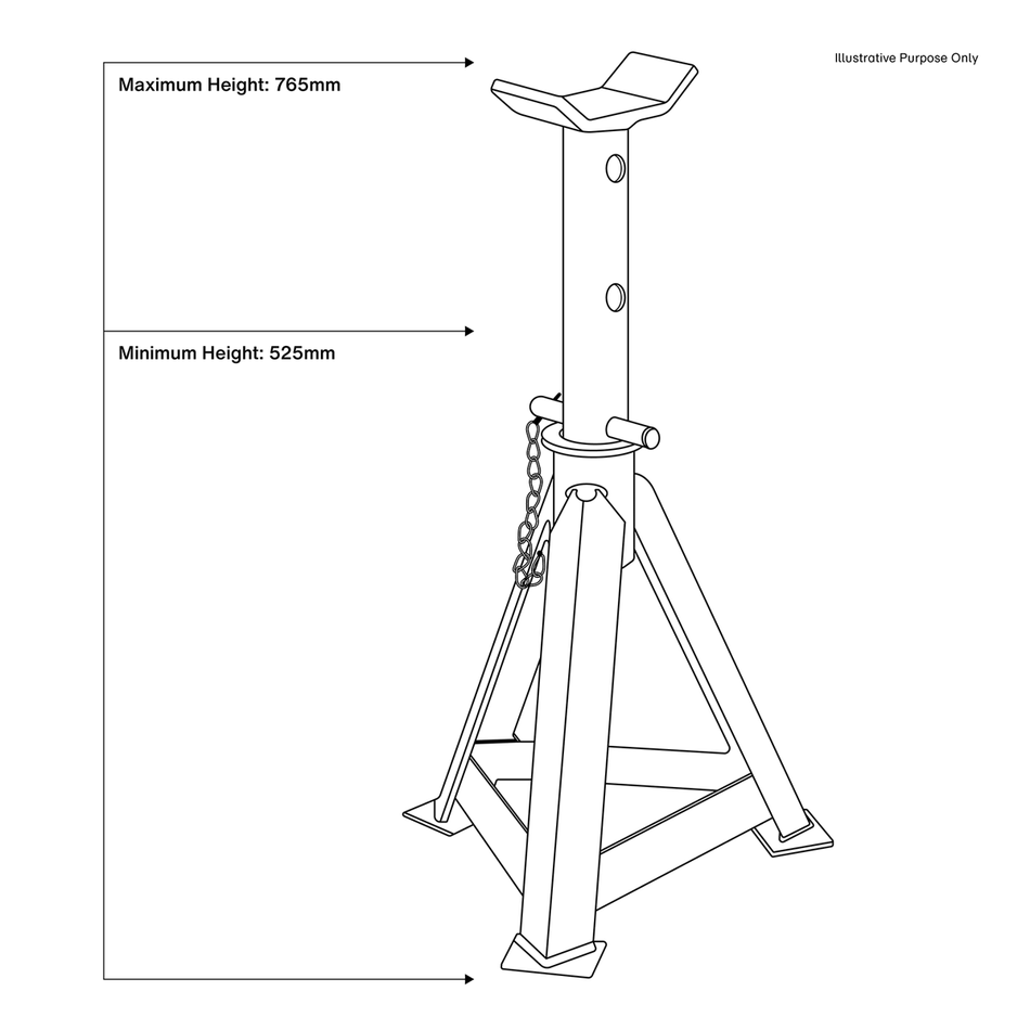 AS12000 Axle Stands (Pair) 12 Tonne Capacity per Stand