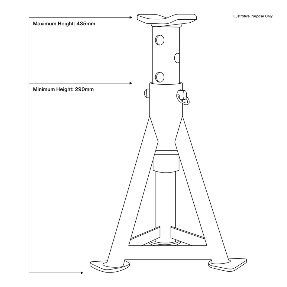 AS3R Premier Axle Stands (Pair) 3 Tonne Capacity per Stand - Red