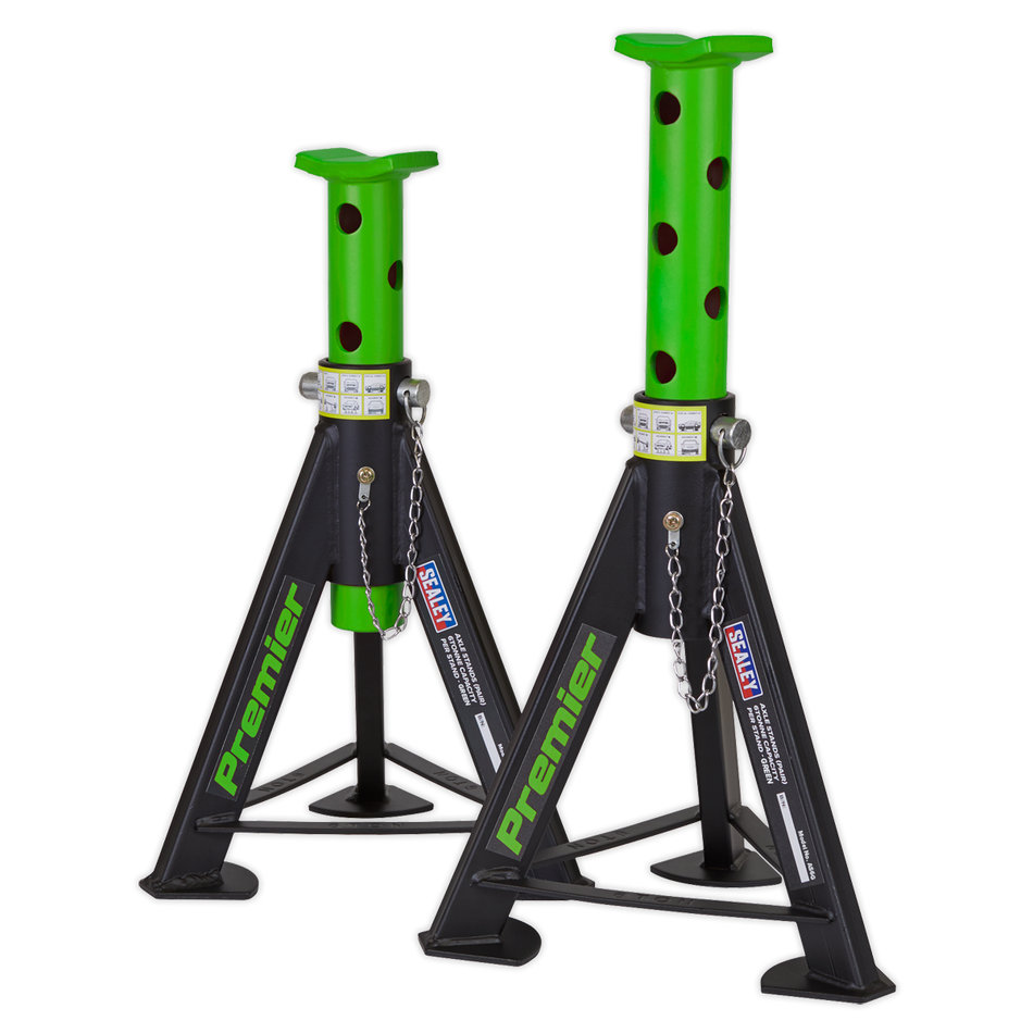 AS6G Premier Axle Stands (Pair) 6 Tonne Capacity per Stand - Green