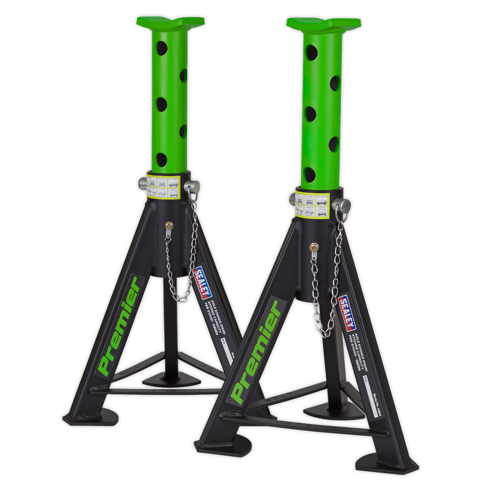 AS6G Premier Axle Stands (Pair) 6 Tonne Capacity per Stand - Green
