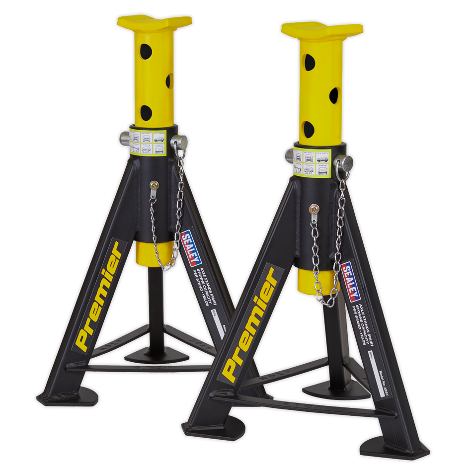 AS6Y Premier Axle Stands (Pair) 6 Tonne Capacity per Stand - Yellow