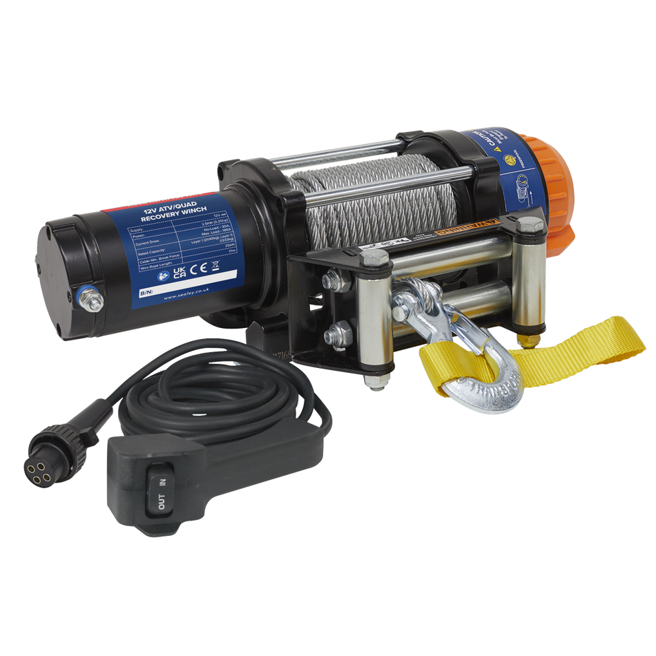 ATV2040 ATV/Quad Recovery Winch 2040kg (4500lb) Line Pull 12V
