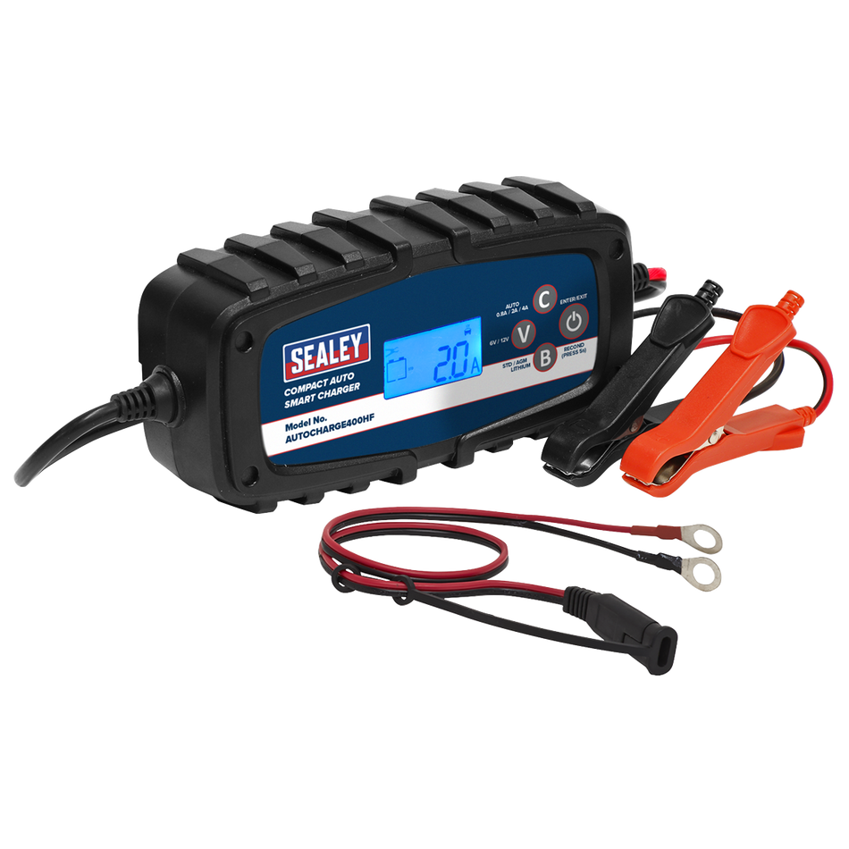 AUTOCHARGE400HF 6/12V Compact Auto Smart Charger & Maintainer 4A