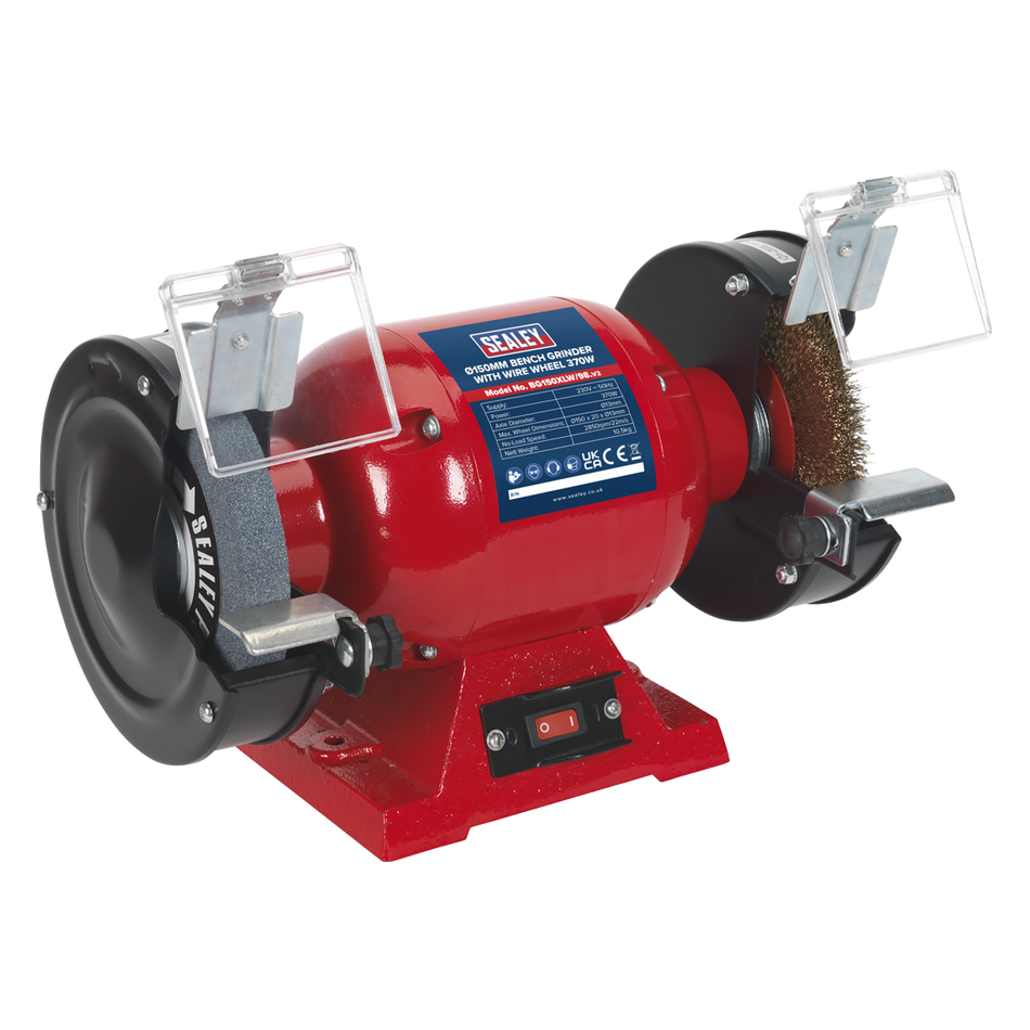 BG150XLW/98 150mm Bench Grinder with Wire Wheel 370W/230V