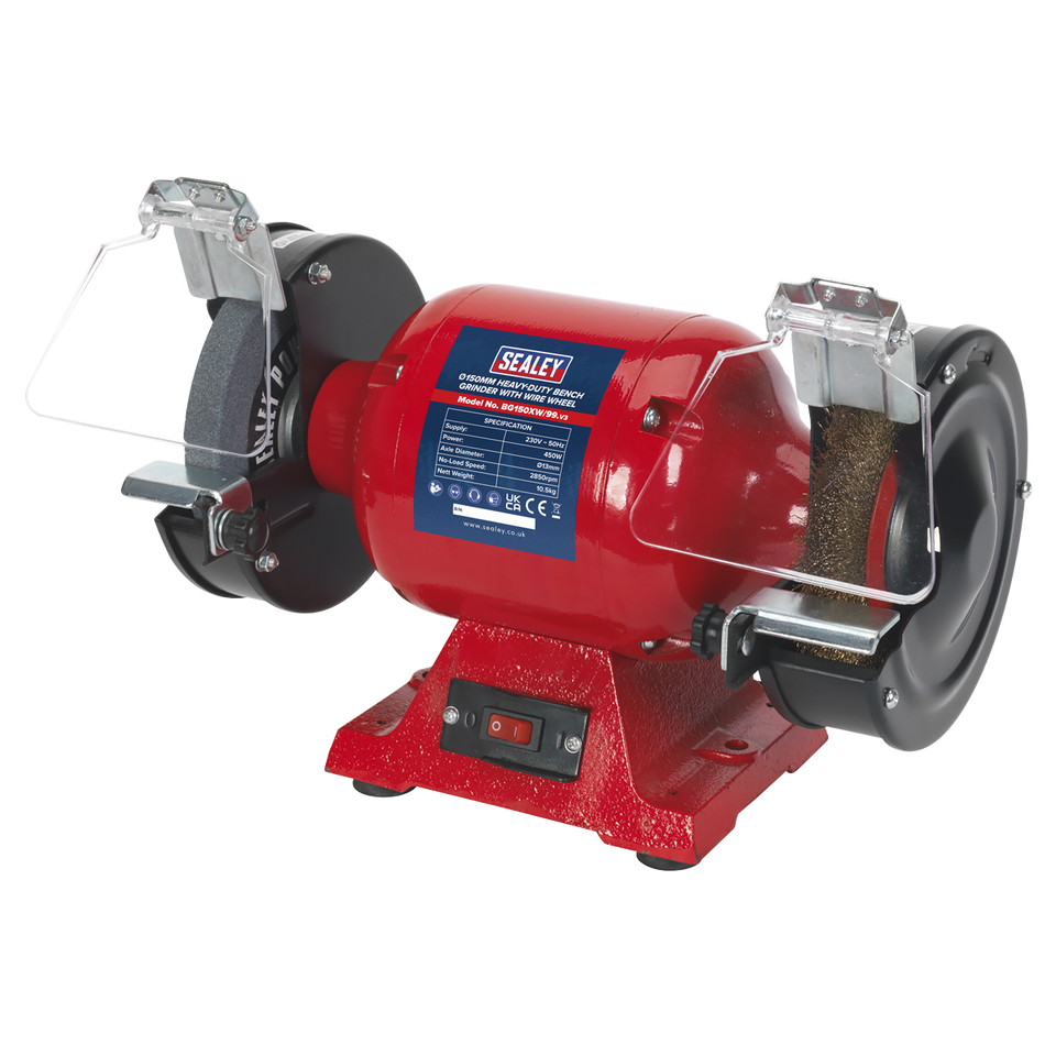 BG150XW/99 Heavy-Duty 150mm Bench Grinder with Wire Wheel 450W/230V