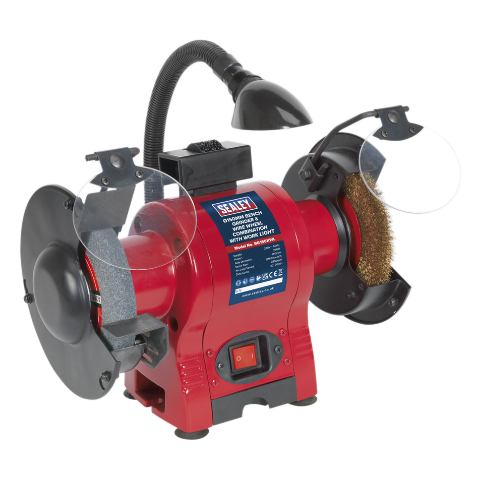 BG150XWL 150mm Bench Grinder & Wire Wheel Combination with Worklight 250W/230V