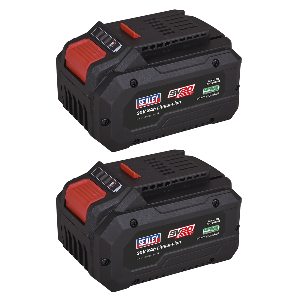 BK08 SV20 Series Power Tool Battery 20V 8Ah - Pack of 2