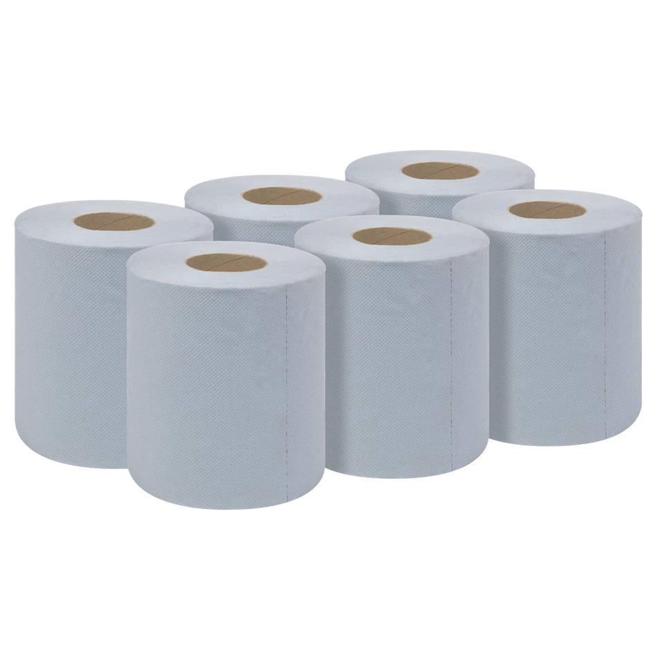 BLU60 2-Ply Embossed Blue Paper Roll 60m - Pack of 6