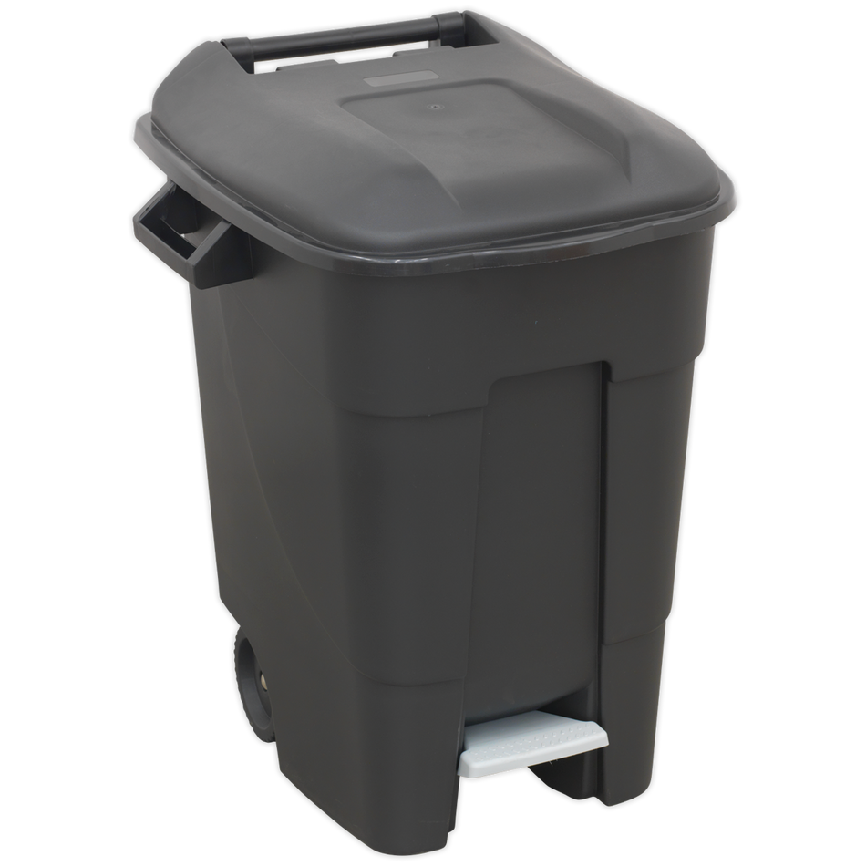 BM100P Refuse/Wheelie Bin with Foot Pedal 100L - Black