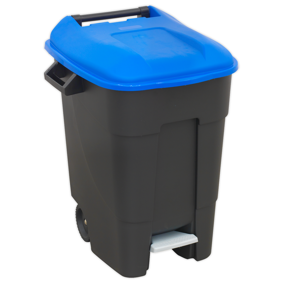 BM100PB Refuse/Wheelie Bin with Foot Pedal 100L - Blue