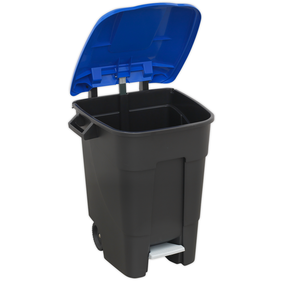 BM100PB Refuse/Wheelie Bin with Foot Pedal 100L - Blue